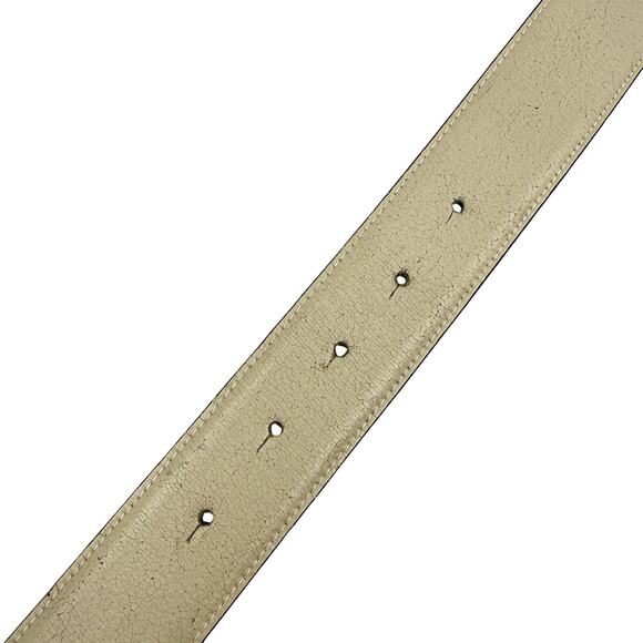 Vintage By Paloma Picasso Leather Belt Gold Triple X Hardware Cream Sz 75 main image 10